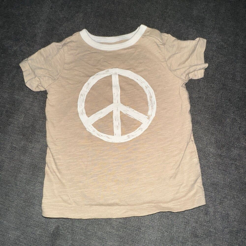 Little Co by Lauren Conrad tan peace shirt size 12 months